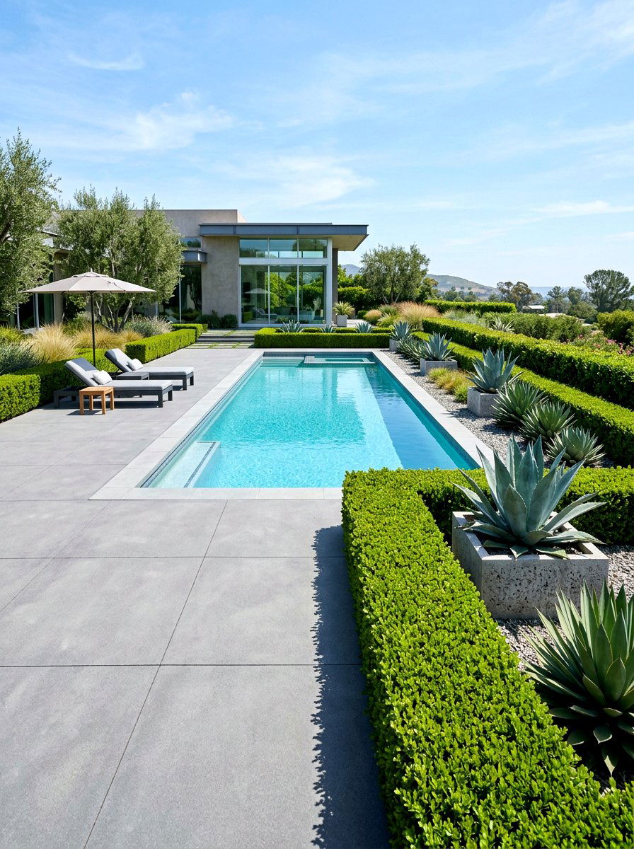 Modern Pool Surround - 30 pool garden ideas