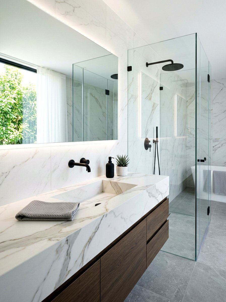 Modern Porcelain Sink - 30 integrated vanity sink ideas