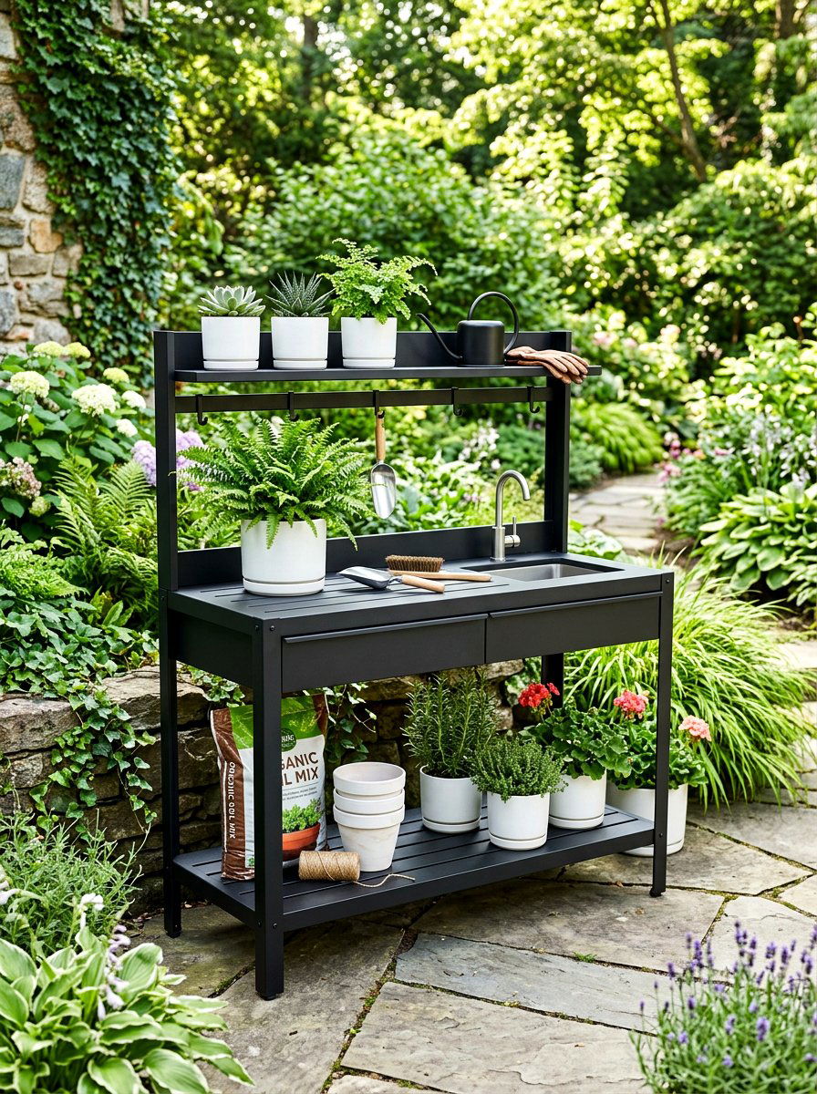 Modern Potting Bench - 30 potting bench ideas