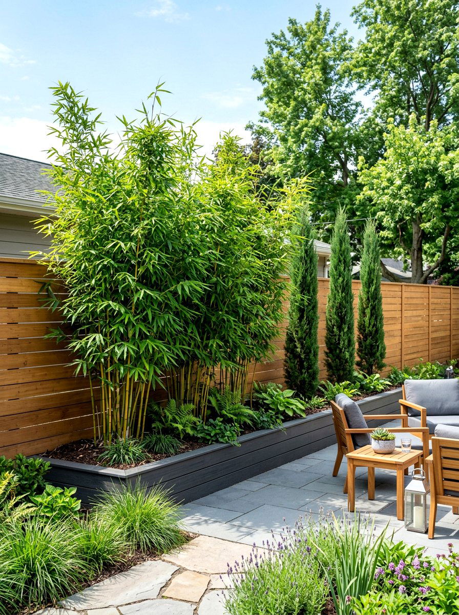 Modern Privacy Screen Garden - 30 modern flower bed ideas