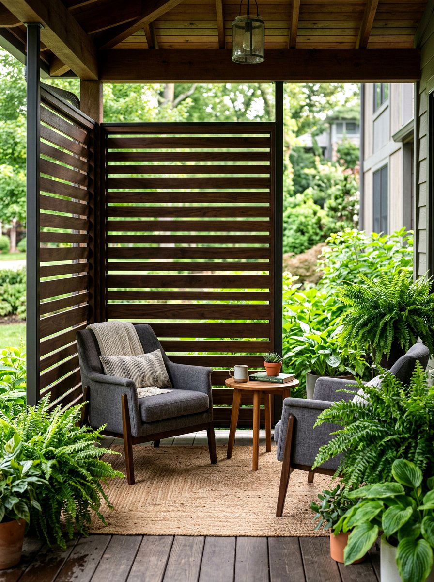 Modern Privacy Screen Partition - 30 luxury front porch styling ideas