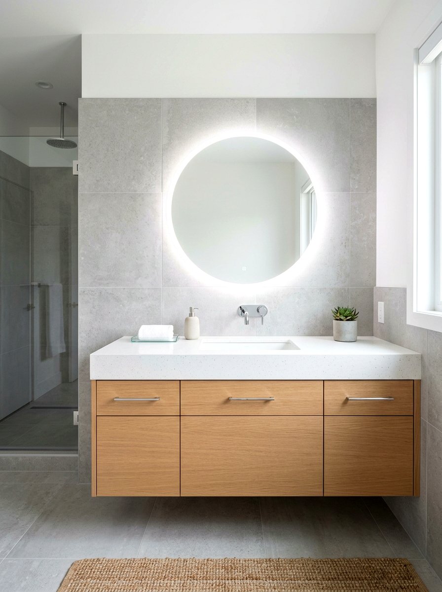 Modern Quartz Bathroom Vanity - 30 integrated stone vanity ideas