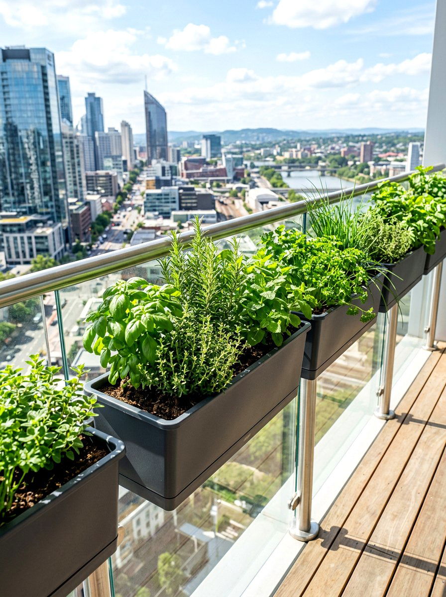 Modern Railing Herb Garden - 30 modern herb garden ideas