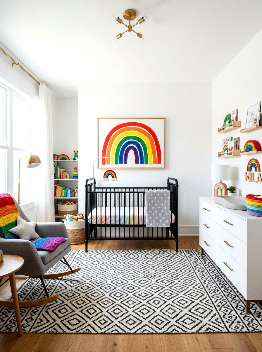 Modern Rainbow Nursery - 30 rainbow nursery ideas