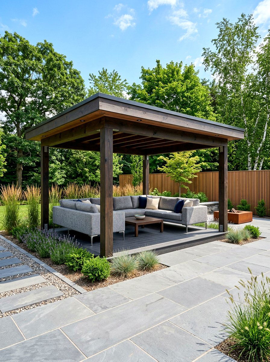 Modern Rectangular Gazebo - 30 wooden gazebo ideas