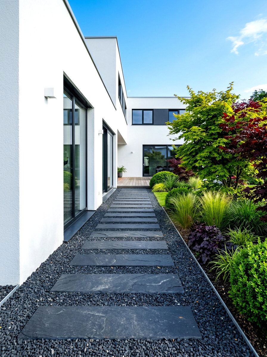 Modern Rectangular Stones - 30 stepping stone ideas