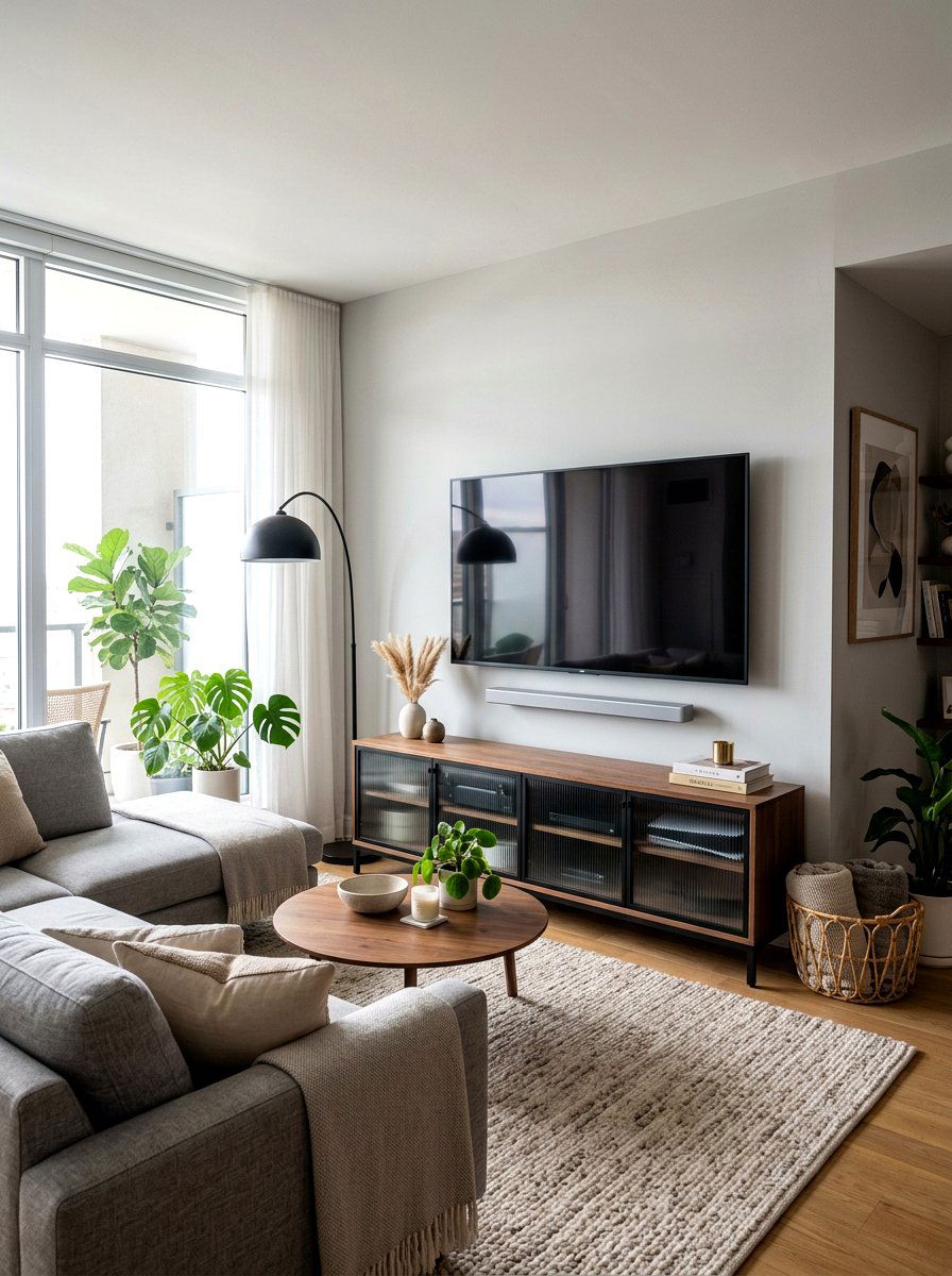 Modern Reeded Glass Media Console - 30 ribbed glass cabinet ideas