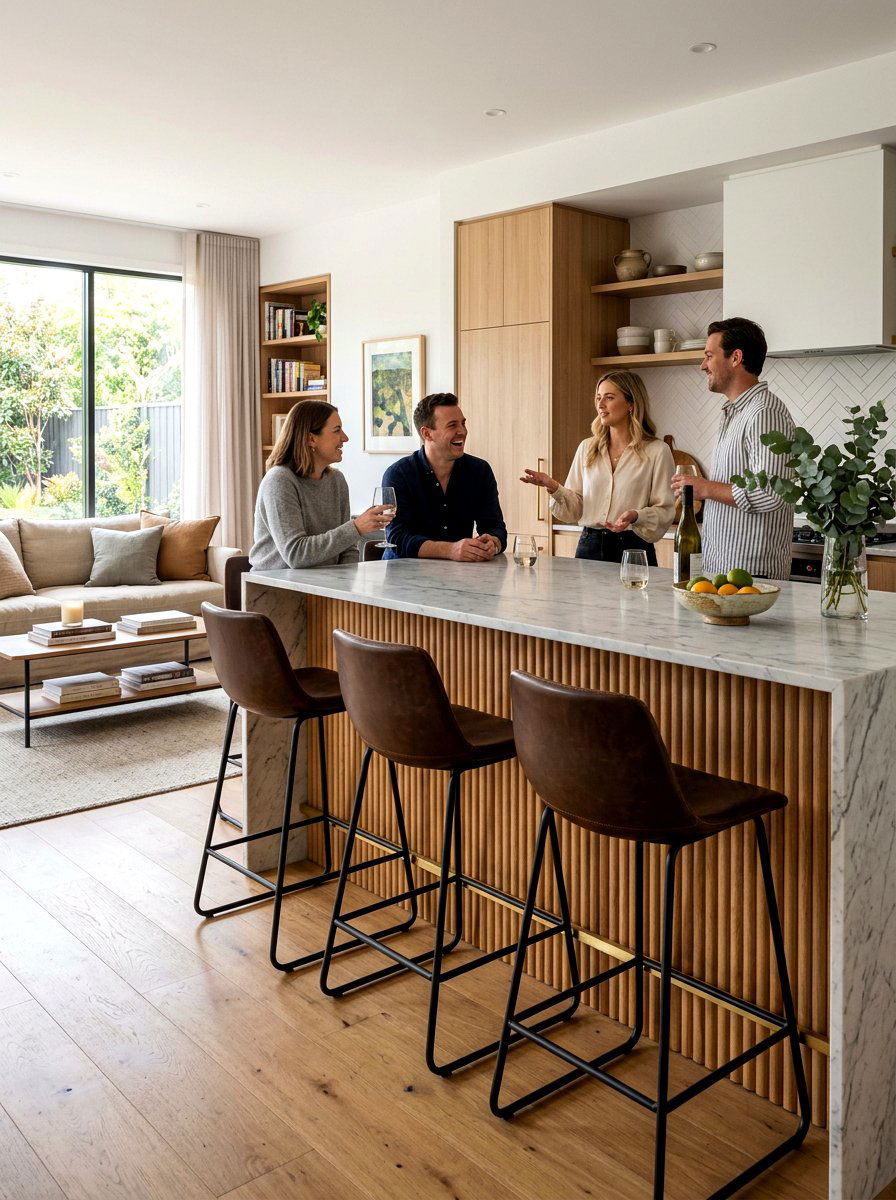 Modern Reeded Kitchen Island Seating - 30 reeded kitchen island ideas