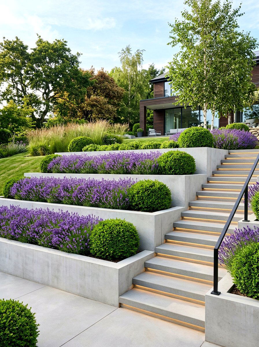 Modern Retaining Wall - 30 modern front yard ideas
