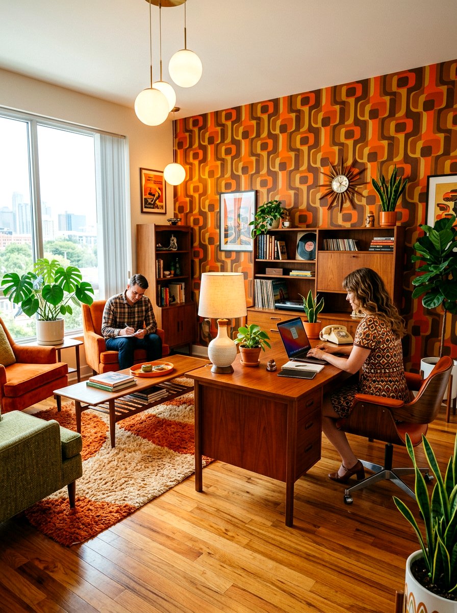 Modern Retro Office - 30 maximalist office ideas
