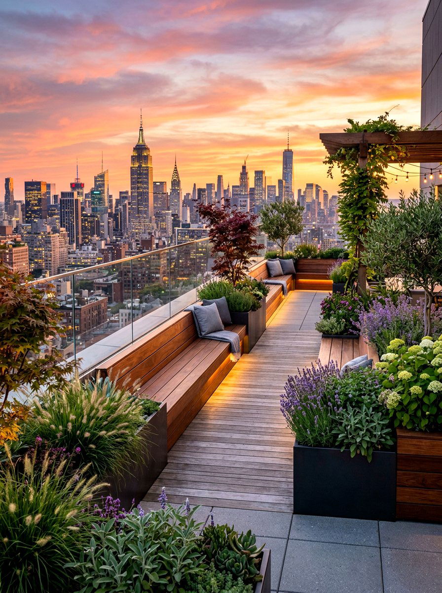 Modern Rooftop Garden - 30 pocket garden ideas