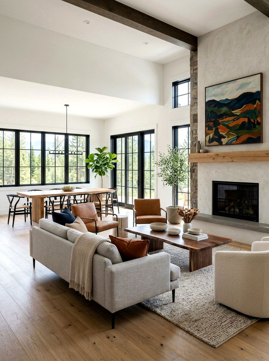 Modern Rustic House - 30 rustic living room ideas