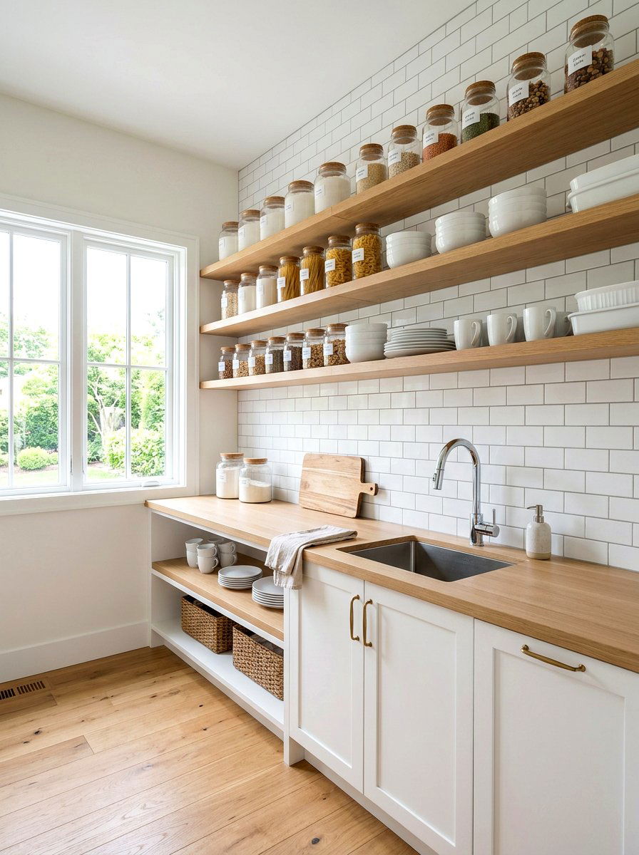 Modern Scullery With Open Shelving - 30 pantry scullery combo ideas