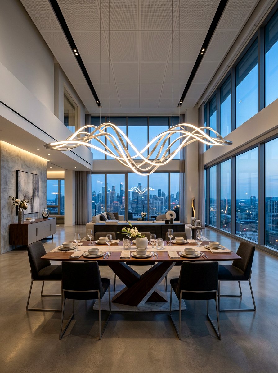 Modern Sculptural Chandelier - 30 dining room chandelier ideas