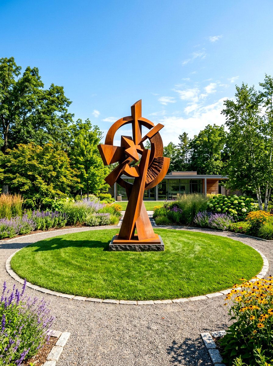 Modern Sculpture Focal Point - 30 summer garden ideas