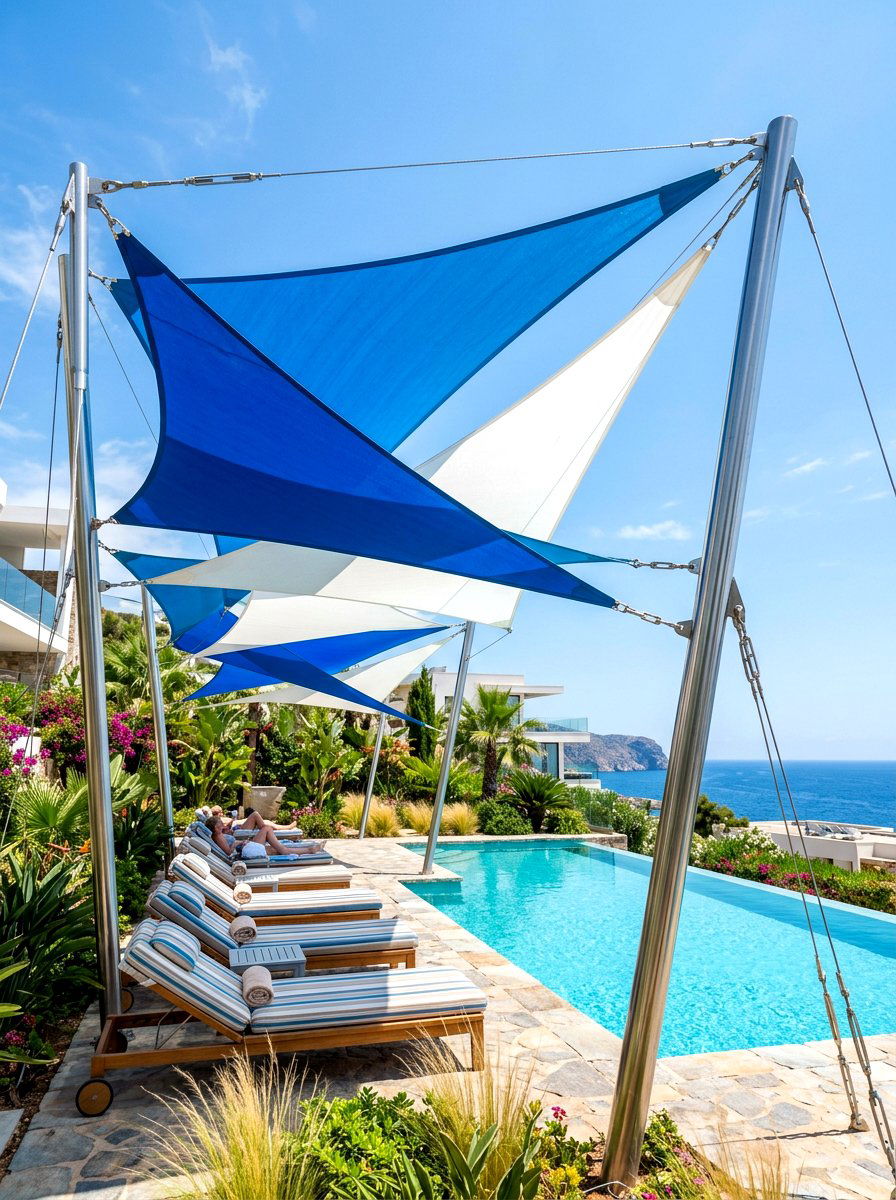 Modern Shade Sail - 30 patio cover ideas