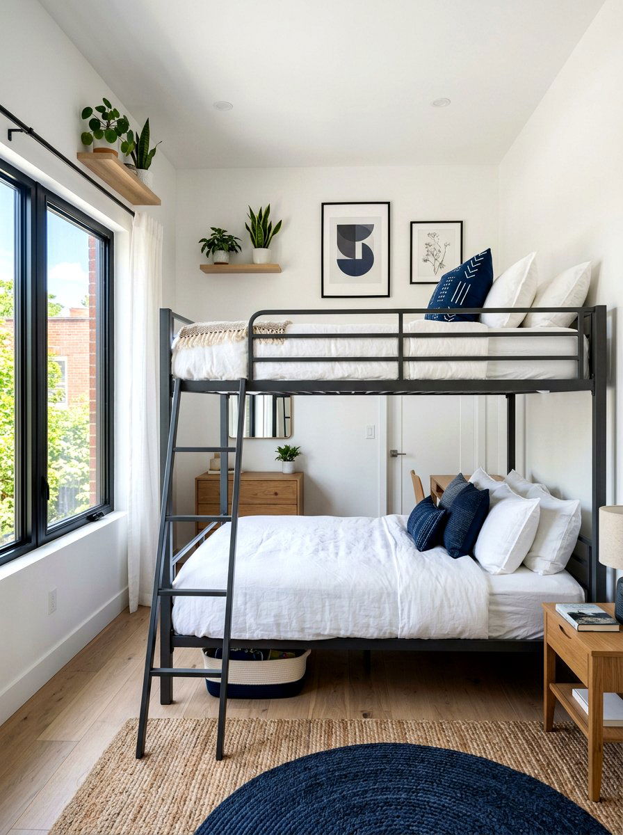 Modern Shared Bunk Bed - 30 boys shared bedroom ideas