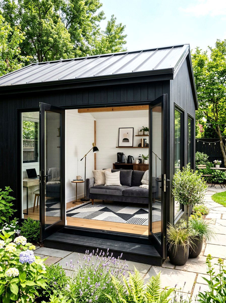 Modern She Shed - 30 cozy backyard room ideas