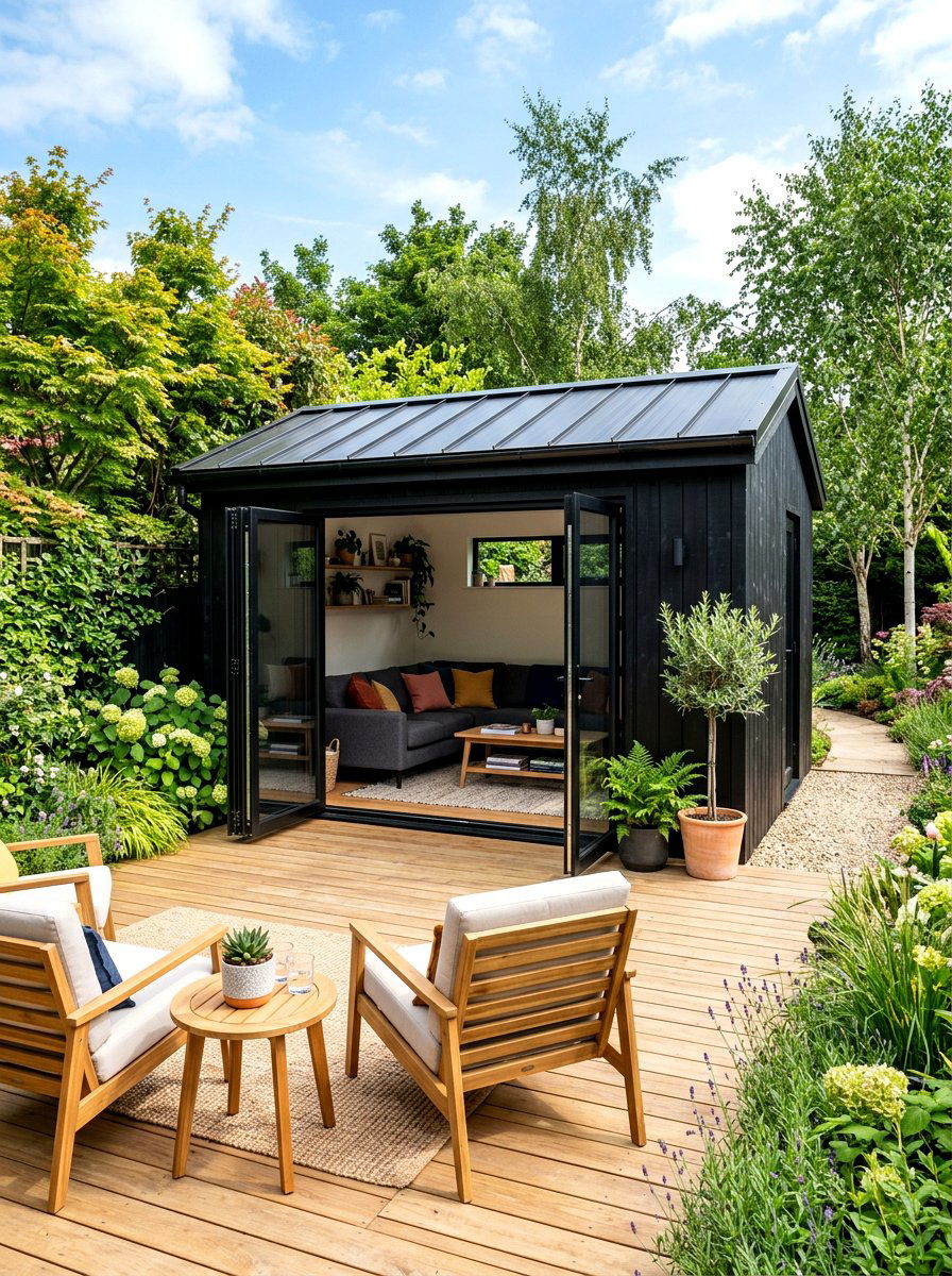 Modern Shed Into Outdoor Lounge - 30 backyard lounge zone ideas