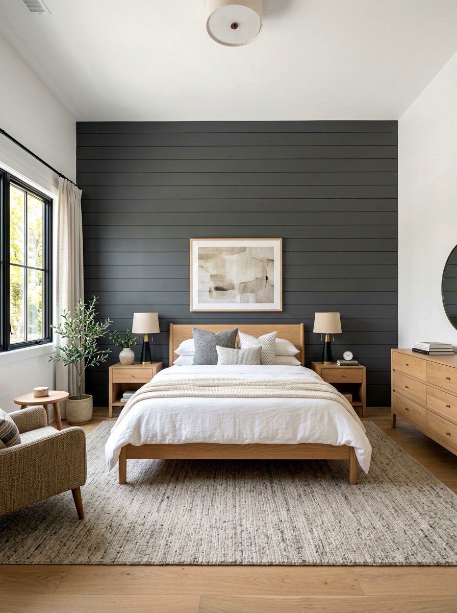 Modern Shiplap Bedroom - 30 decorative molding ideas