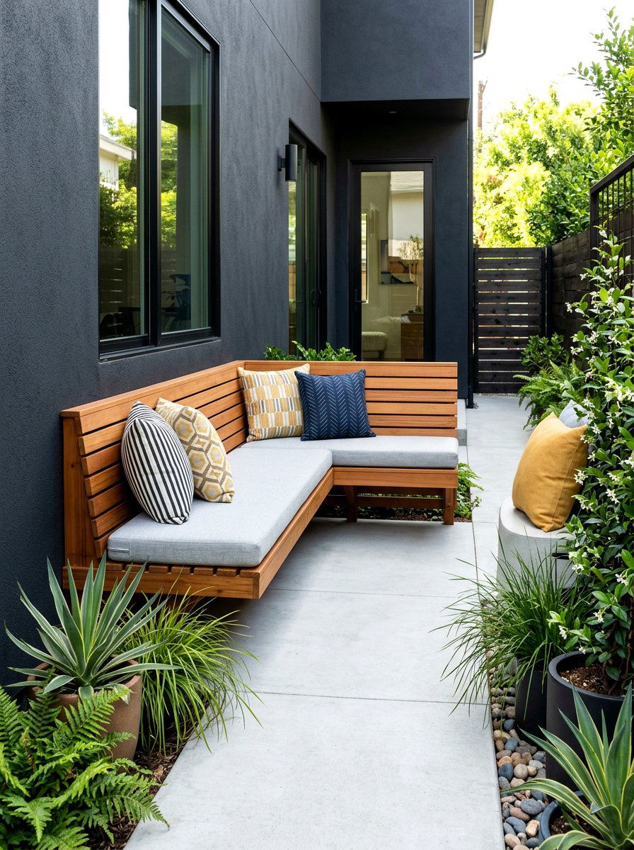 Modern Side Yard Built In Bench - 30 side yard seating ideas