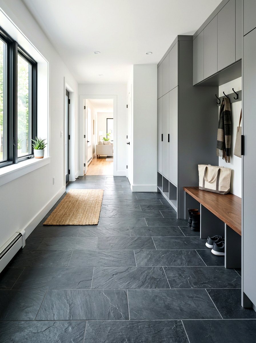 Modern Slate Mudroom Floor - 30 mudroom tile floor ideas