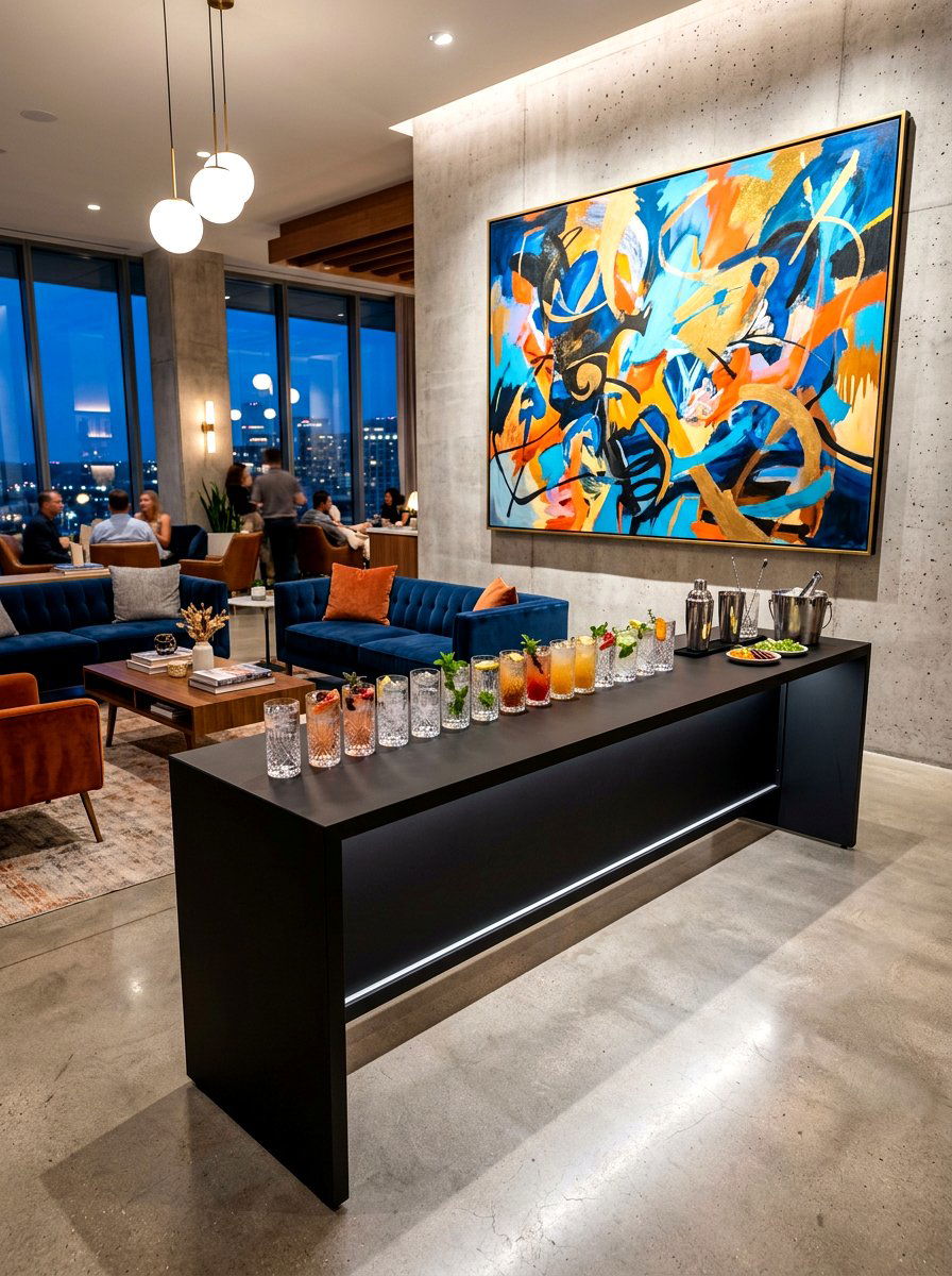 Modern Social Drink Console - 30 home aperitif corner ideas