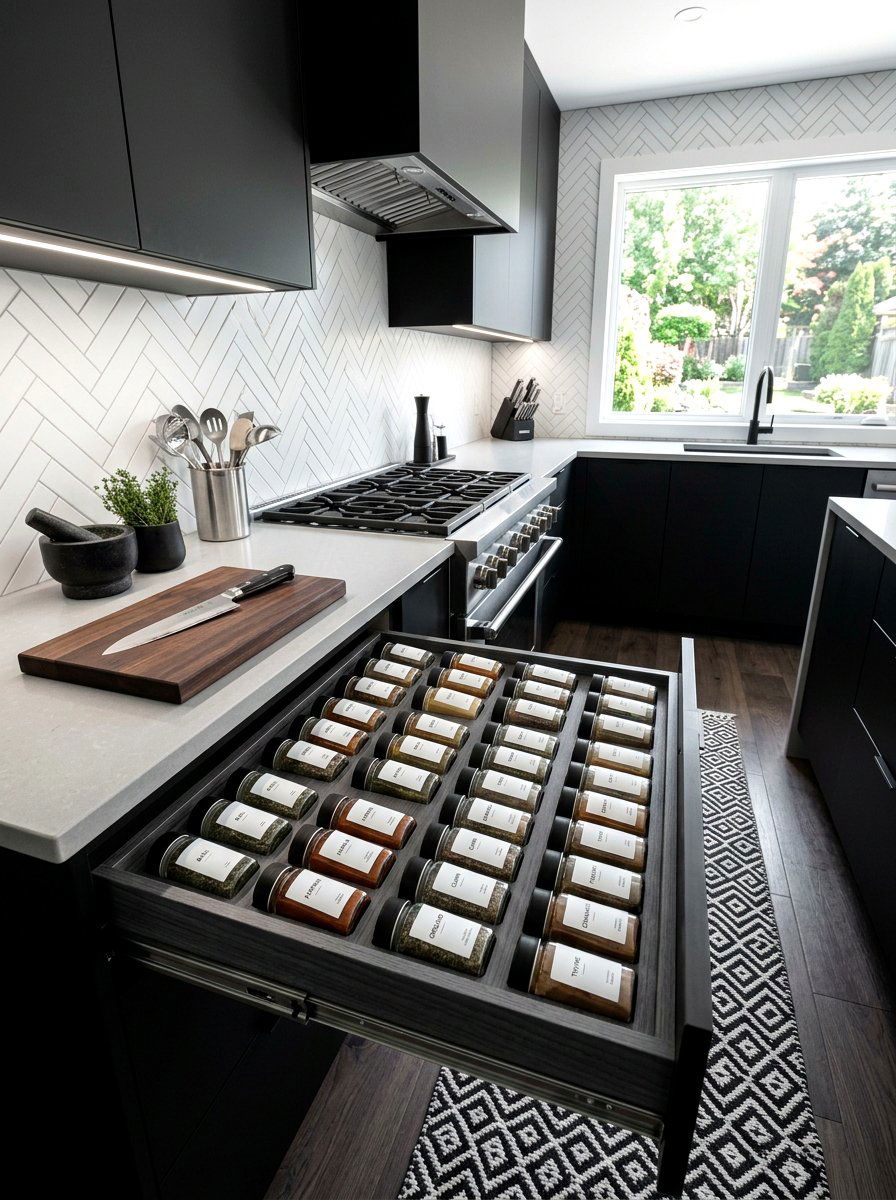 Modern Spice Drawer Layout - 30 spice drawer ideas