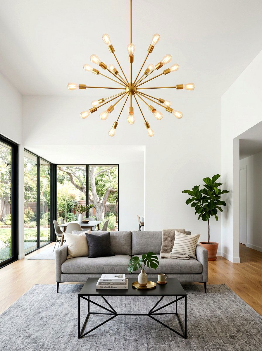 Modern Sputnik Chandelier - 30 living room lighting ideas