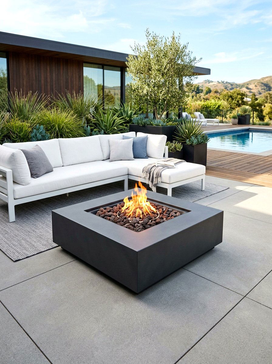 Modern Square Fire Pit - 30 portable fire pit ideas
