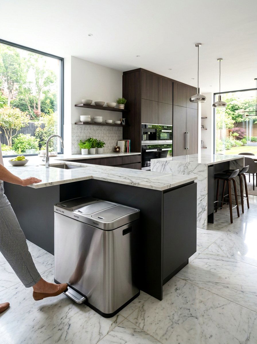 Modern Stainless Steel Sorter - 30 recycling station ideas
