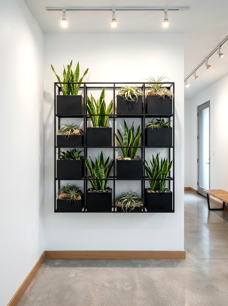 Modern Steel Wall Planter - 30 green wall ideas
