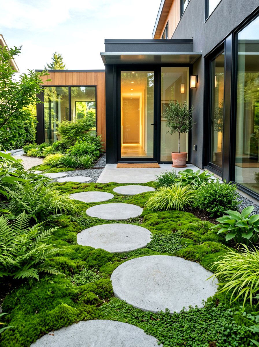 Modern Stepping Stone Path - 30 front entry landscaping ideas