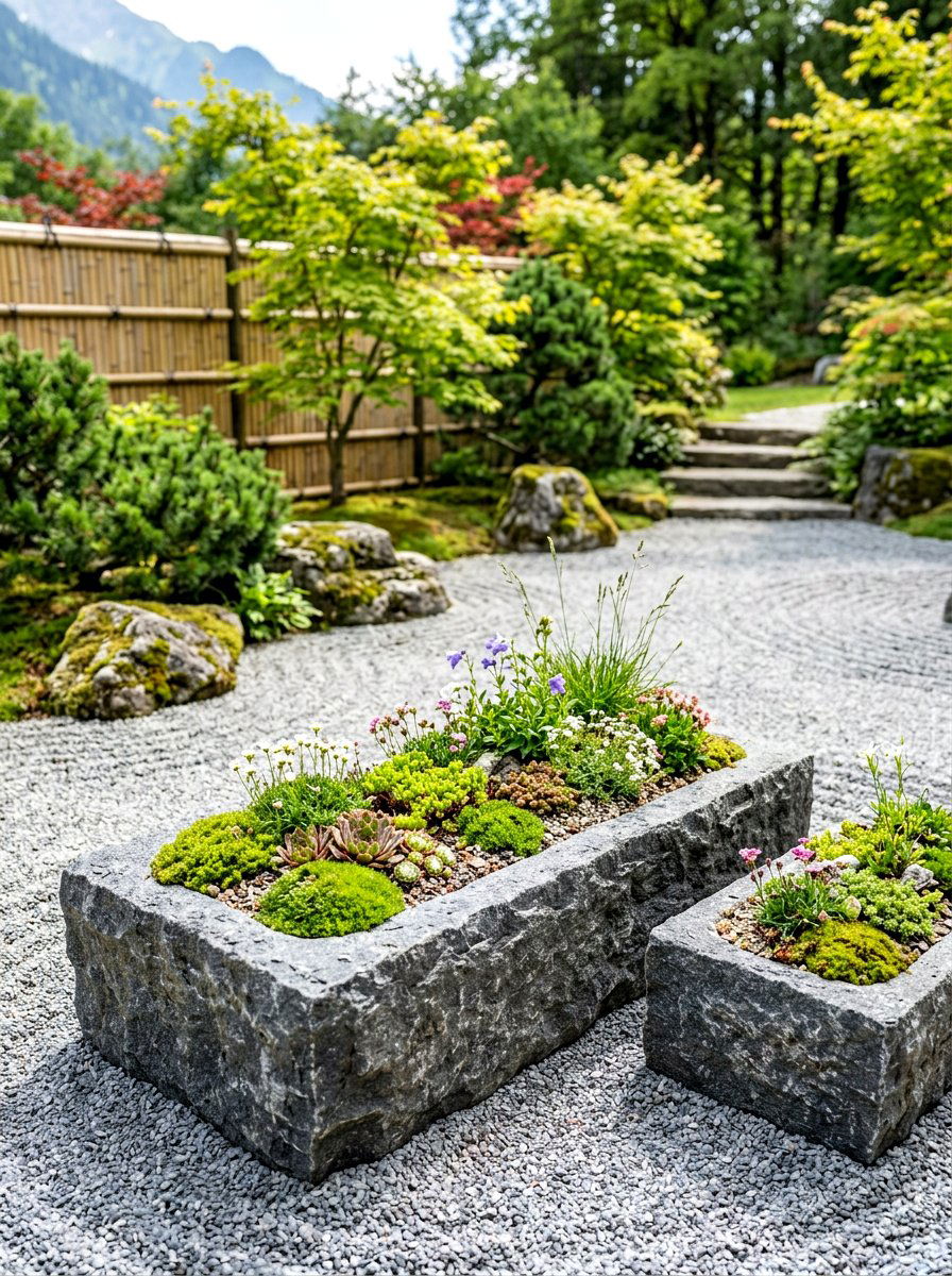 Modern Stone Troughs - 30 modern container garden ideas