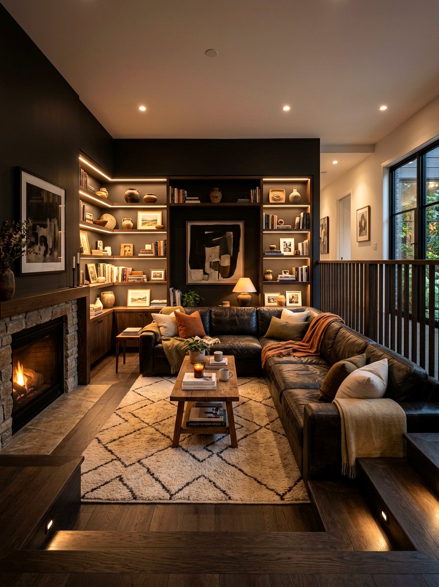Modern Sunken Den - 30 sunken living room ideas