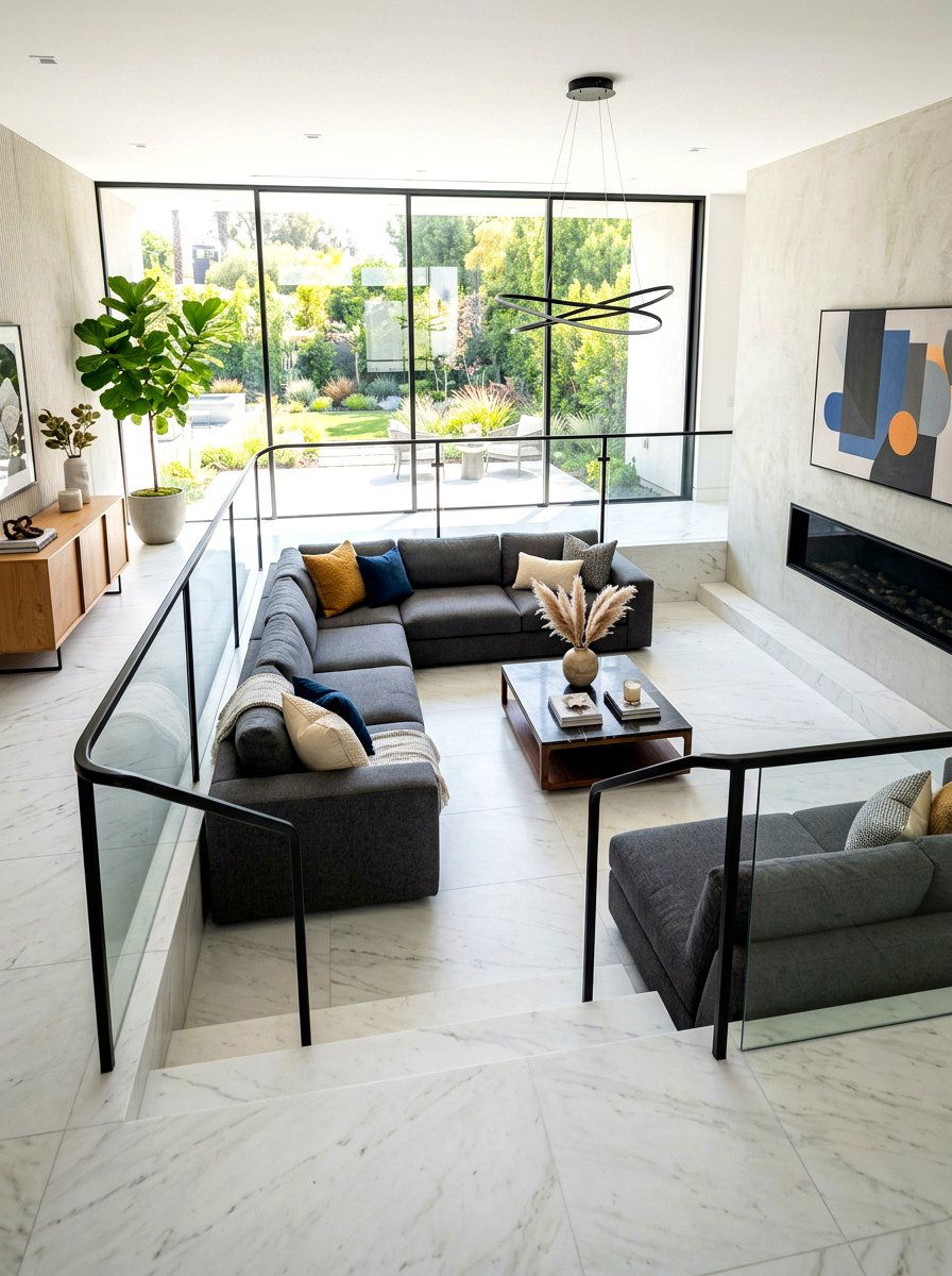 Modern Sunken Living Room - 30 step down living room ideas
