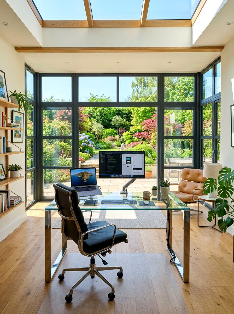 Modern Sunroom Office - 30 sunroom office ideas