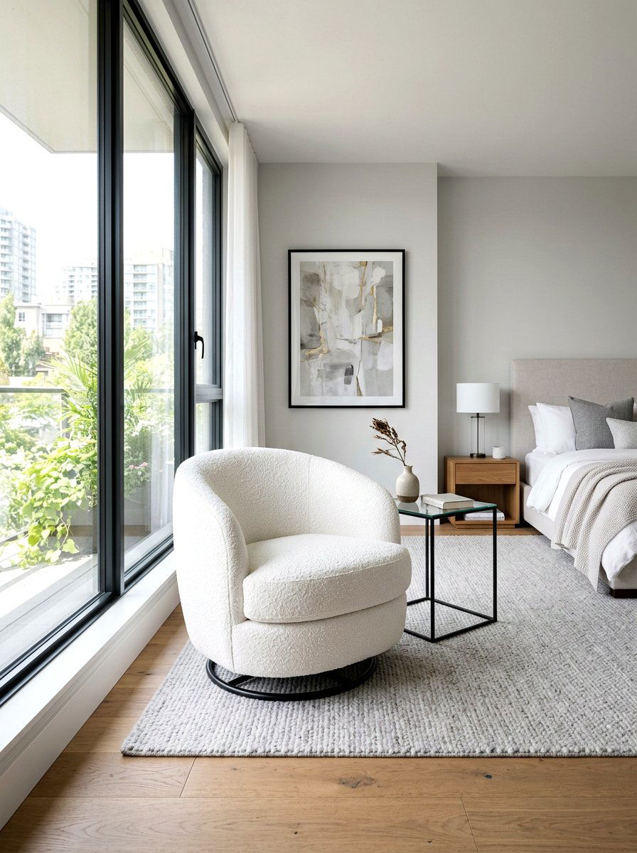 Modern Swivel Chair - 30 bedroom mini lounge ideas
