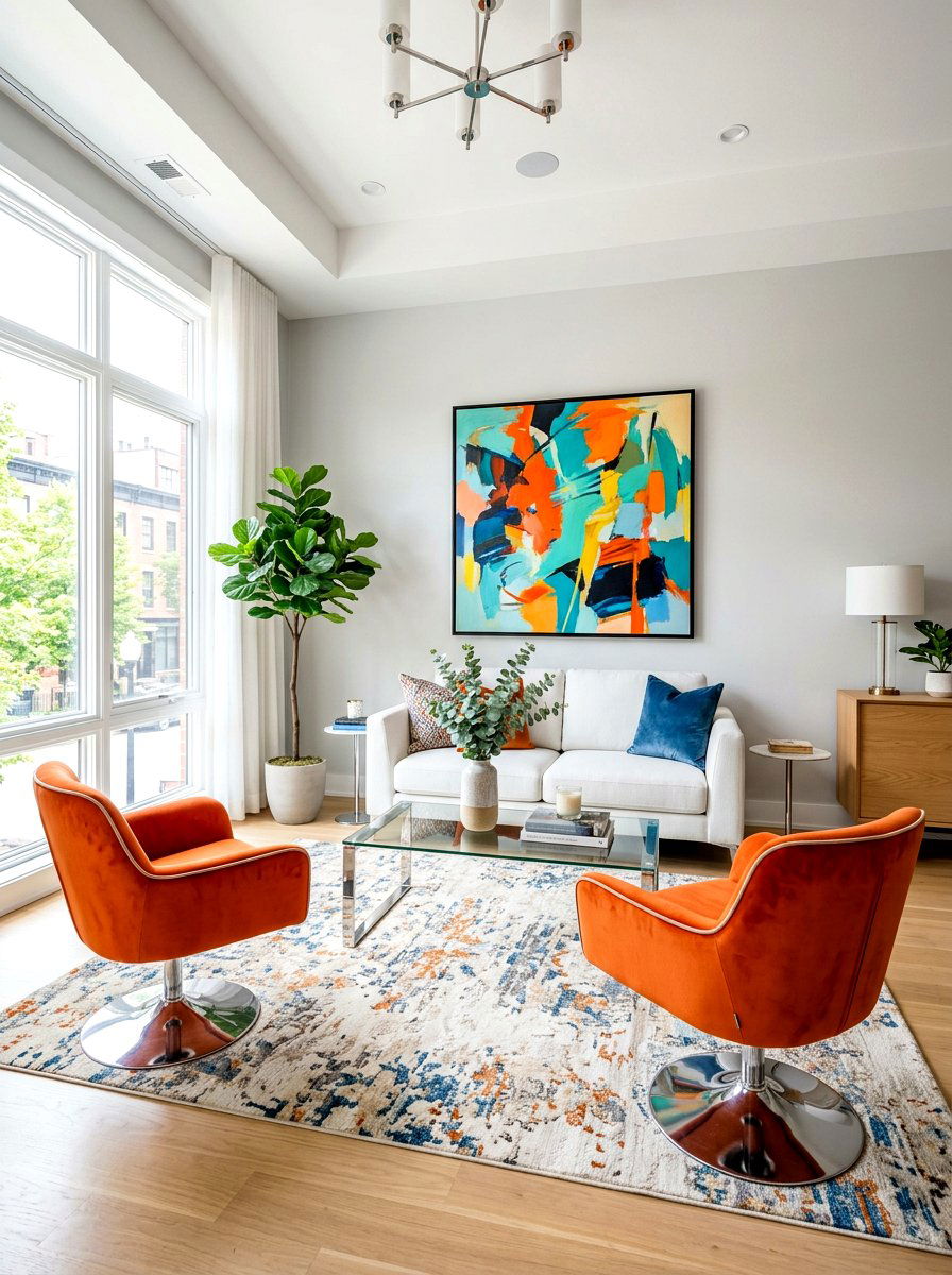 Modern Swivel Chair and Loveseat Pairing - 30 loveseat and chair layout ideas