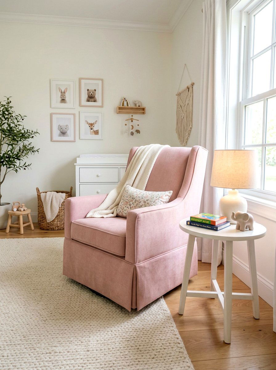 Modern Tailored Nursery Glider - 30 tailored skirted furniture ideas