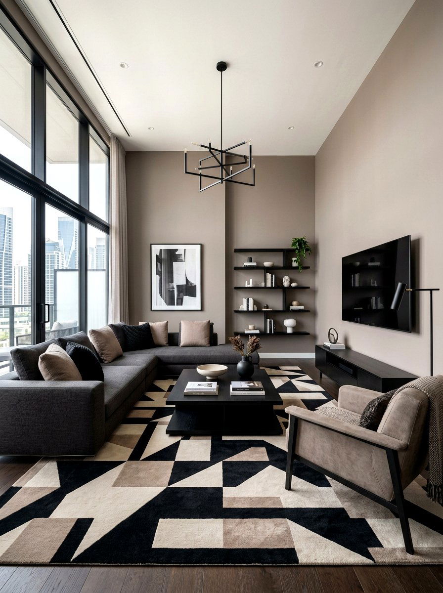 Modern Taupe Black Living Room - 30 taupe and black living room ideas