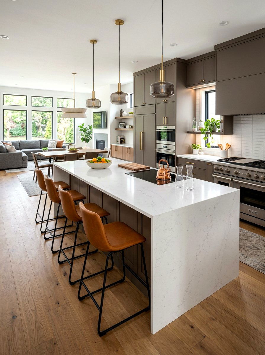 Modern Taupe Kitchen Island - 30 taupe kitchen ideas