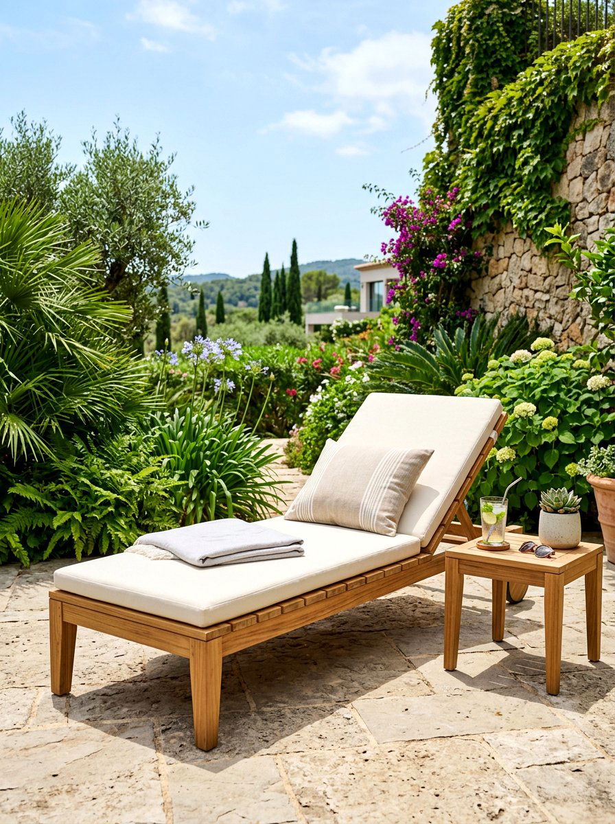 Modern Teak Chaise Lounge - 30 chaise lounge patio ideas