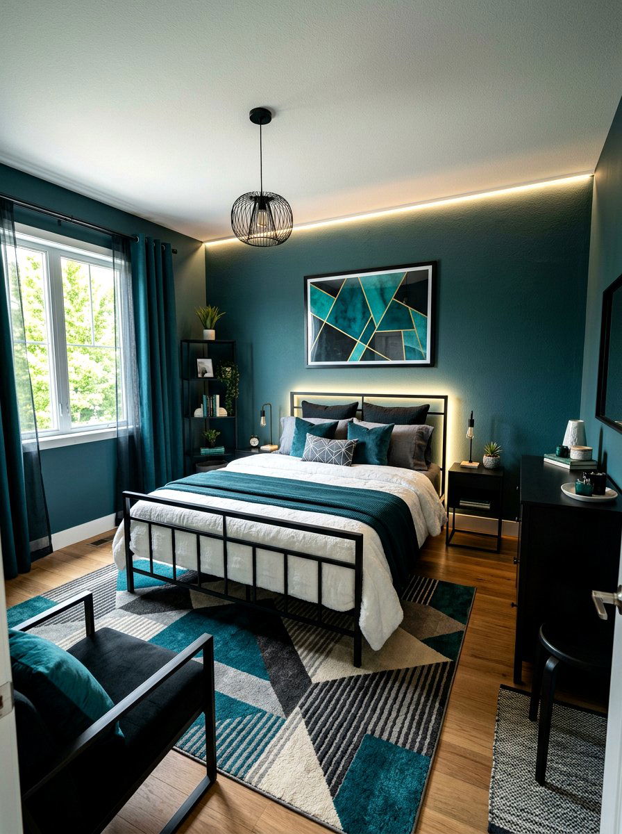 Modern Teal Bedroom - 30 aqua bedroom ideas