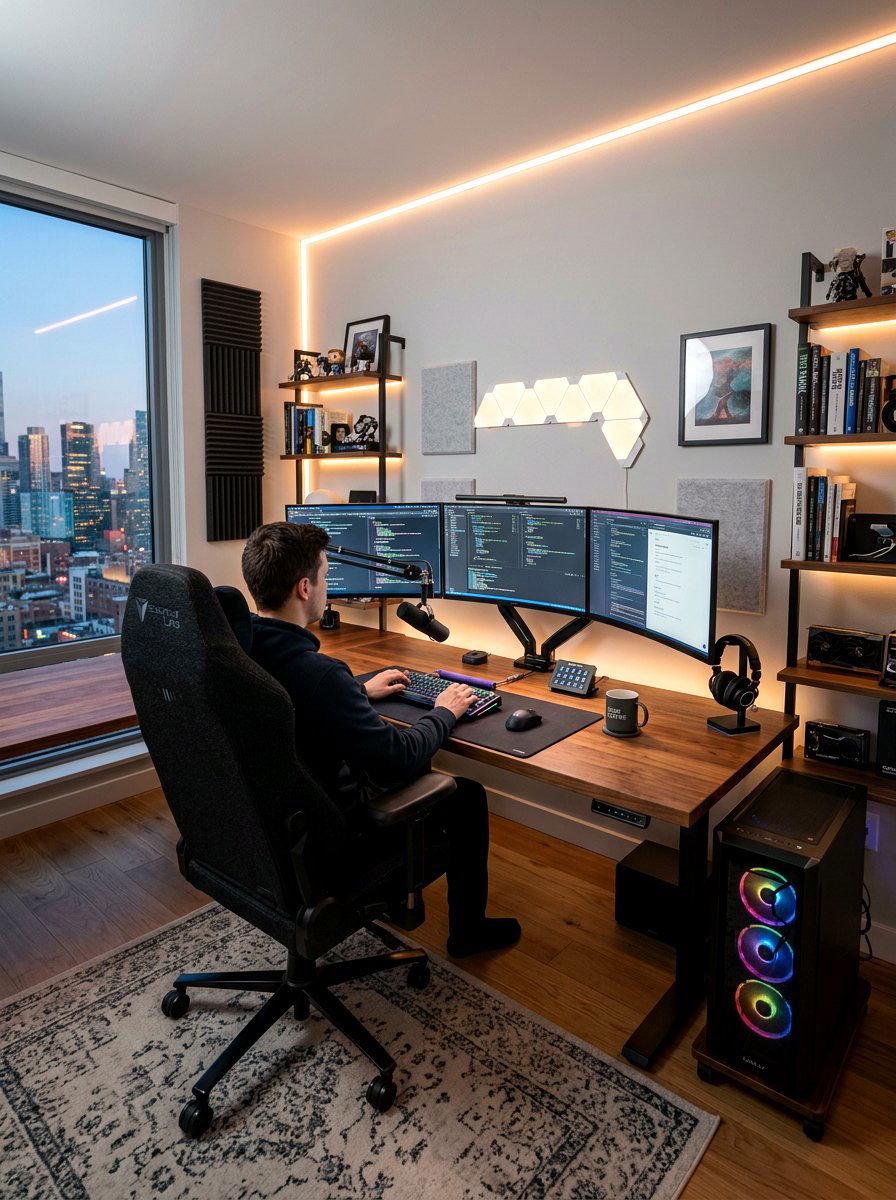 Modern Tech Study Room - 30 private study room ideas