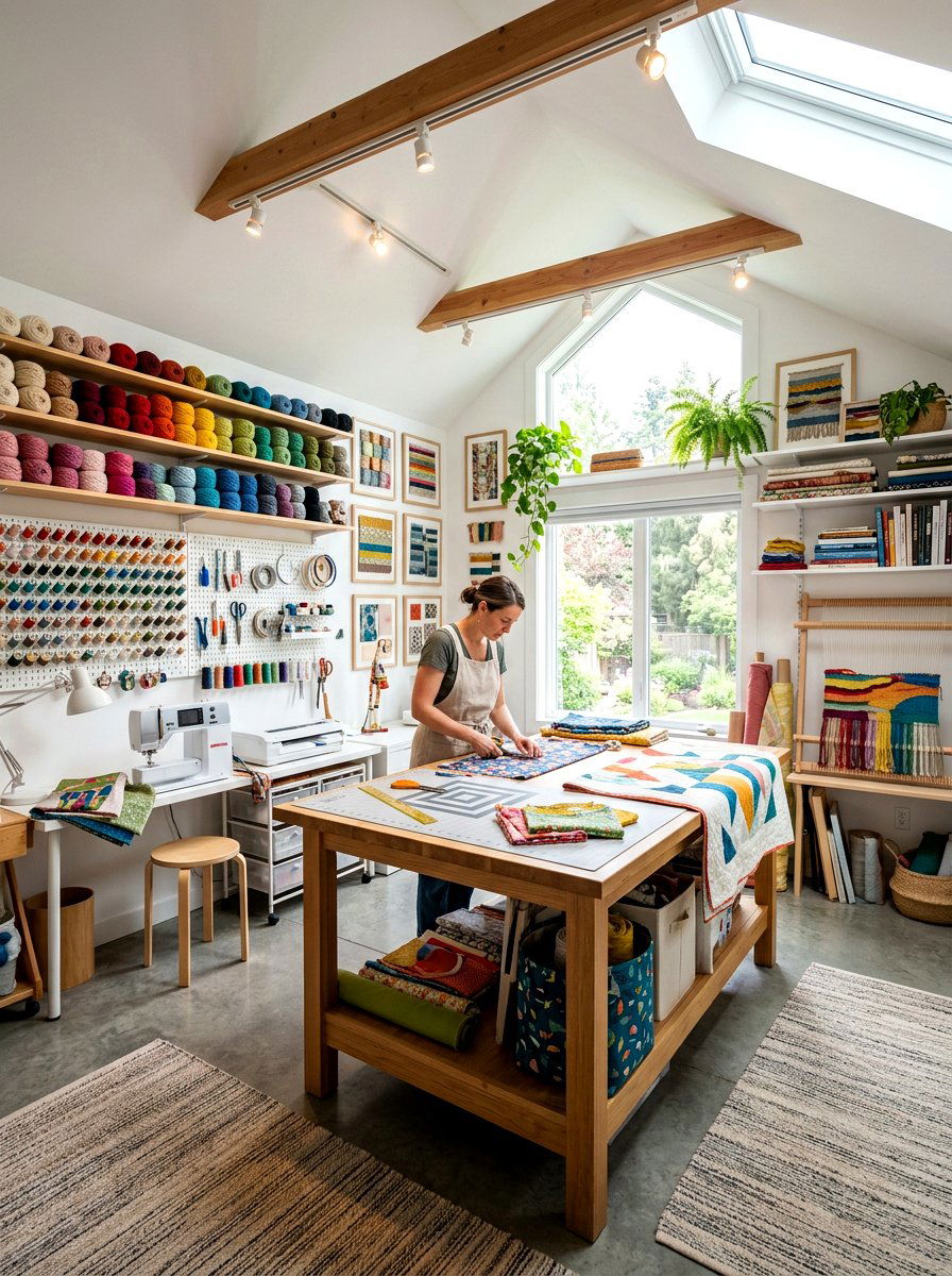 Modern Textile Attic Studio - 30 attic studio ideas