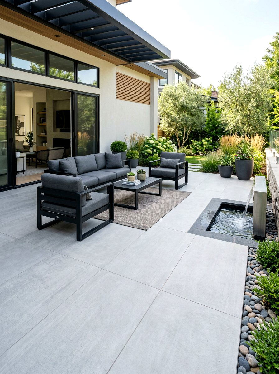 Modern Transitional Patio Tiles - 30 transitional patio ideas