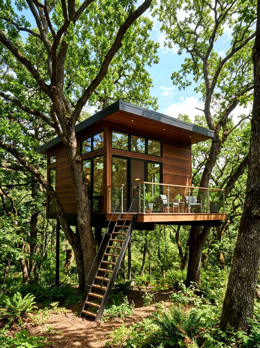 Modern Tree House - 30 modern backyard ideas