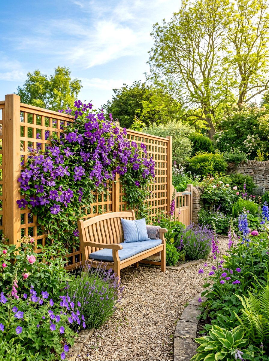 Modern Trellis Fence - 30 fence ideas