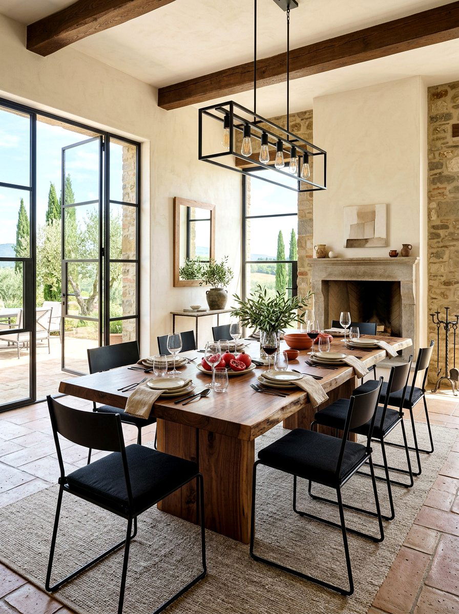 Modern Tuscan Dining Room - 30 Tuscan supper room ideas